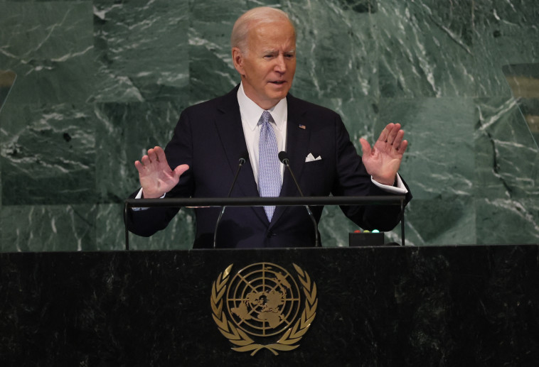 נשיא ארצות הברית ג'ו ביידן בעצרת האו''ם (צילום: רויטרס)