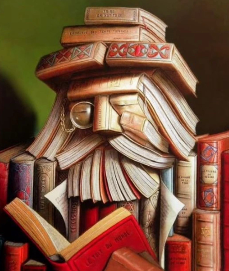 ערימת ספרים מבולגנת או איש זקן?