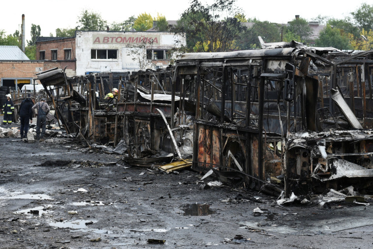 נזק שנגרם לאחר הפצצה רוסית בדניפרו, אוקראינה