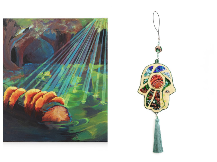 תערוכת ציורים וחרוזים בגלריית יונטי ארט