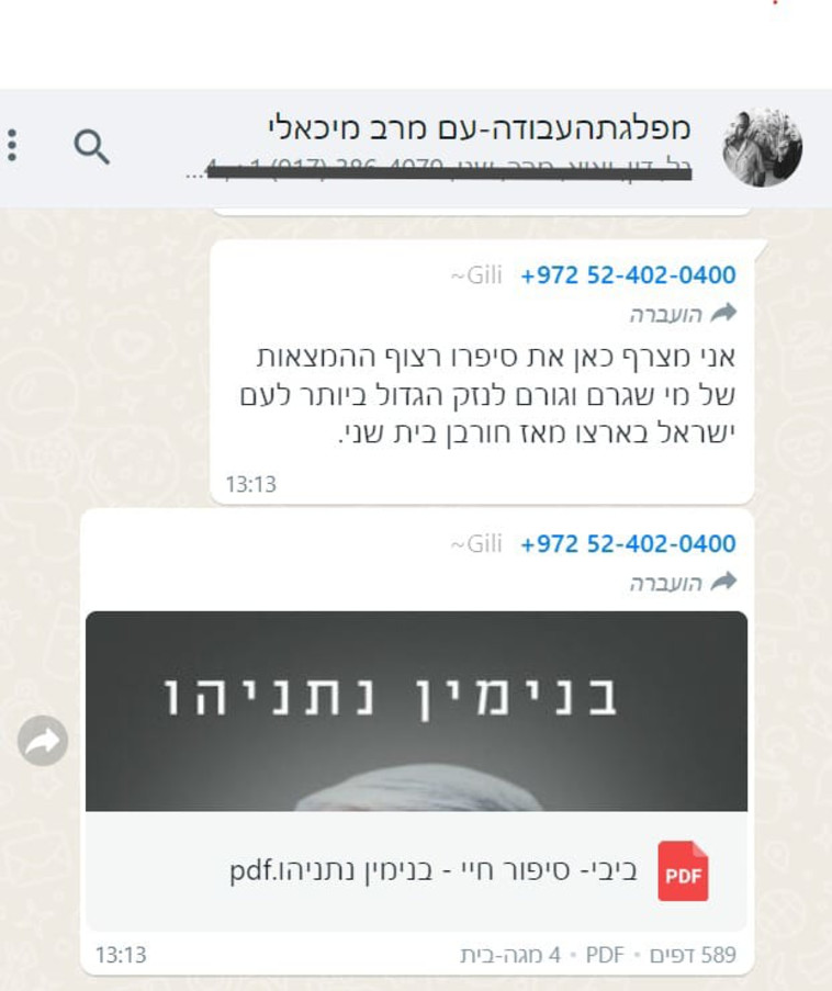 תיעוד הפצת העותק הפיראטי של הספר של נתניהו (צילום: ללא)