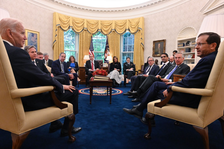 פגישת ביידן-הרצוג (צילום: קובי גדעון, לע''מ)