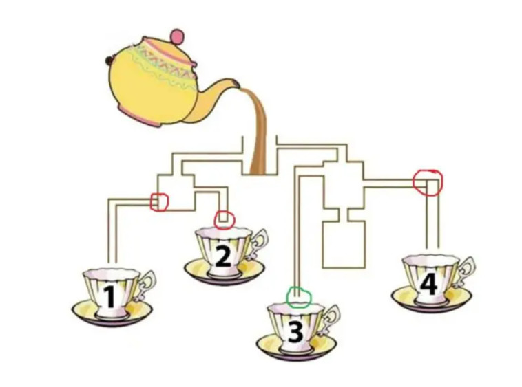 ספל מספר 3 הוא התשובה הנכונה