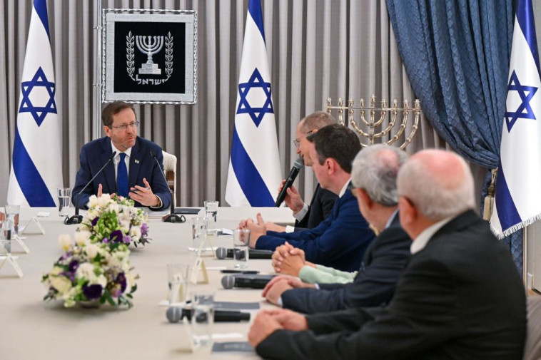 סיעת ישראל ביתנו בפגישה עם נשיא המדינה (צילום: קובי גדעון, לע''מ)