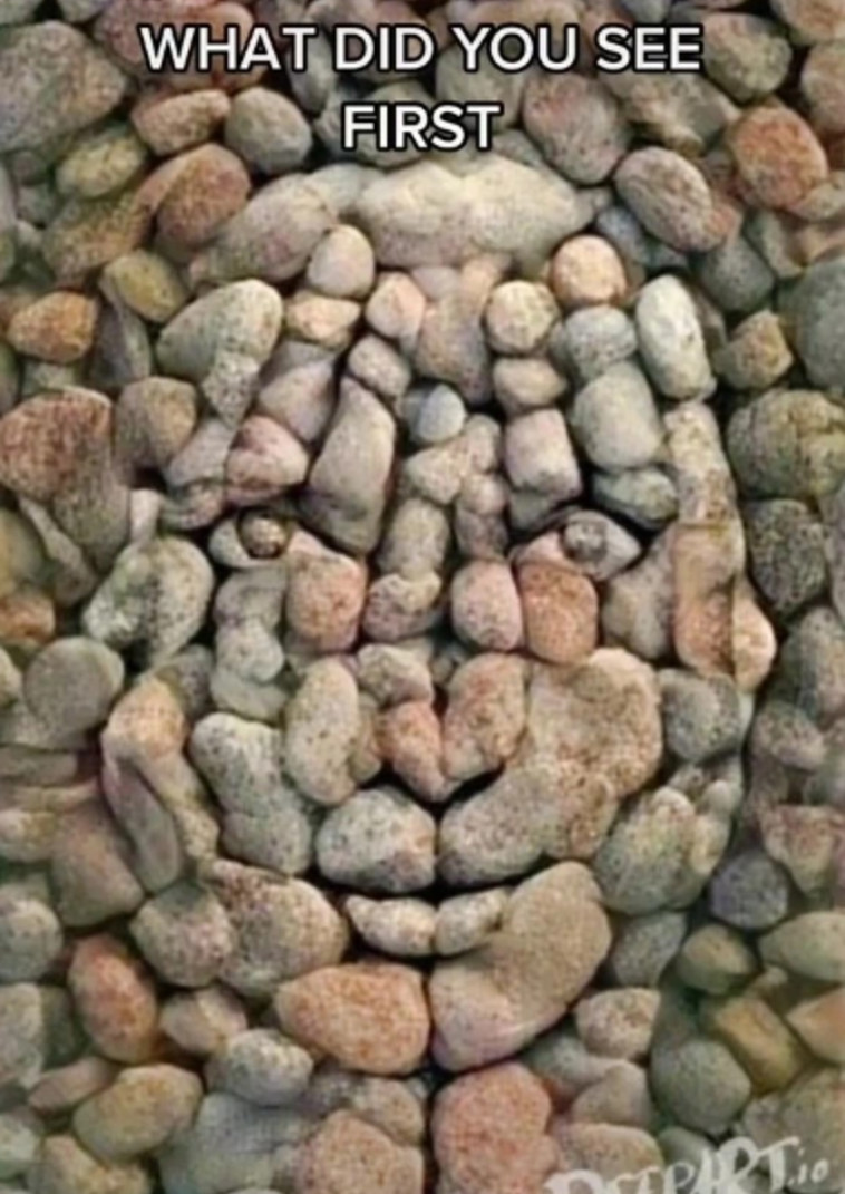 אבנים וחלוקי נחל או פנים של אישה?