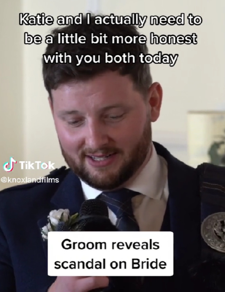 חשף פרט אישי על ההיכרות בניהם מול כל אורחי החתונה