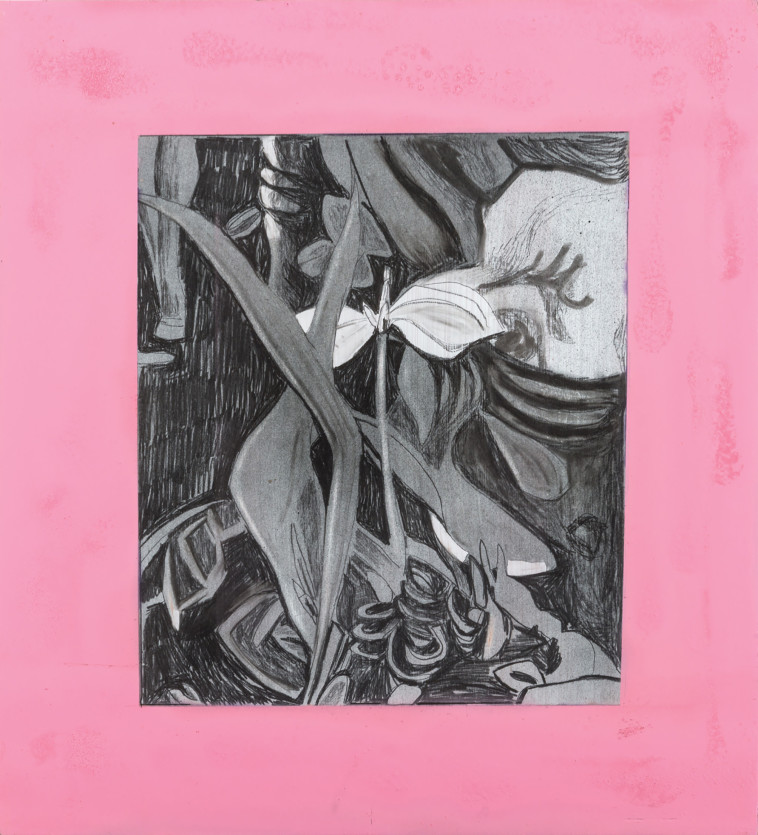 ללא כותרת ה׳ (נוף אחרי גוגין), טכניקה מעורבת על עץ