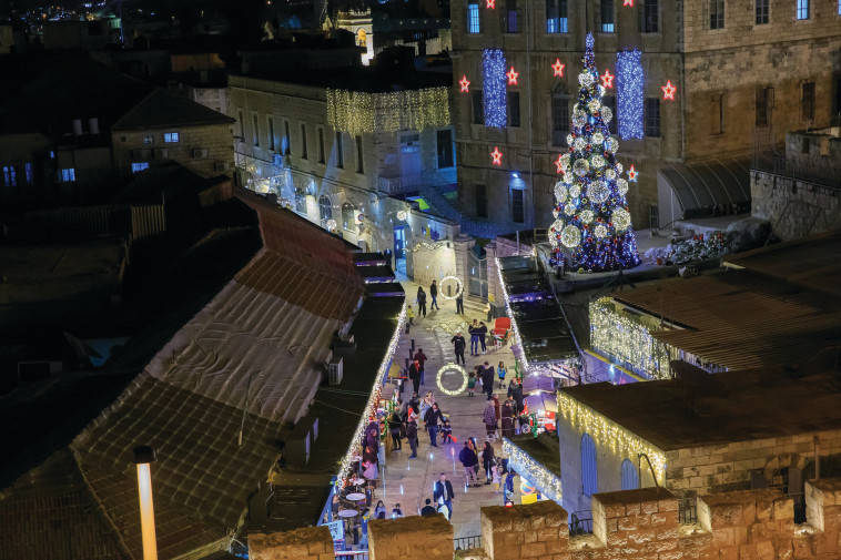 חג המולד בשער החדש בעיר העתיקה בירושלים (צילום: יח''צ הרשות לפיתוח ירושלים)