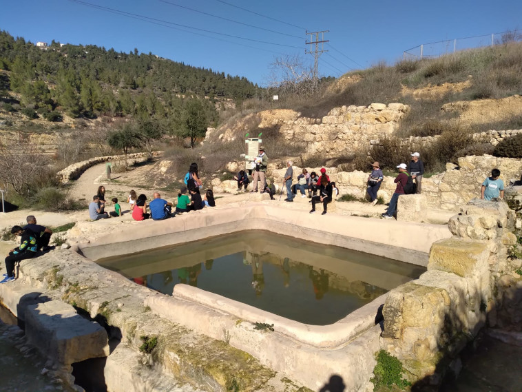 סיורים מודרכים באתר עין חניה  (צילום: אבישי שורש רשות הטבע והגנים)