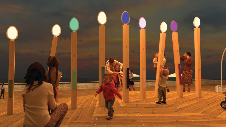 חנוכיה מנגנת בנמל תל אביב 