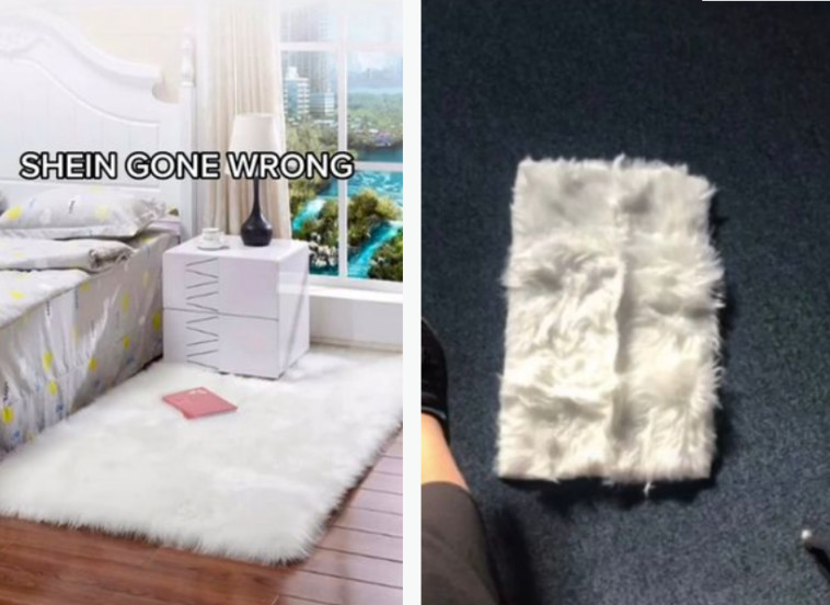 משמאל - השטיח שהזמינה, מימין - השטיח שקיבלה