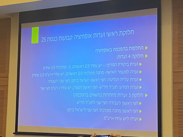 החלוקה בוועדות (צילום: נדב אלימלך)