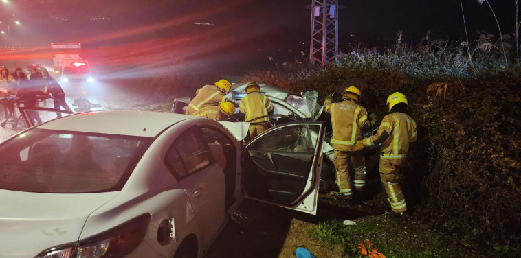 זירת התאונה סמוך לבית הלל (צילום: כב''ה צפון)