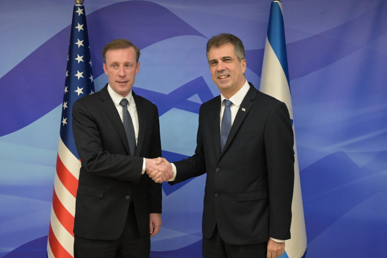 שר החוץ אלי כהן והיועץ לביטחון לאומי סאליבן  (צילום: שלומי אמסלם, משרד החוץ)