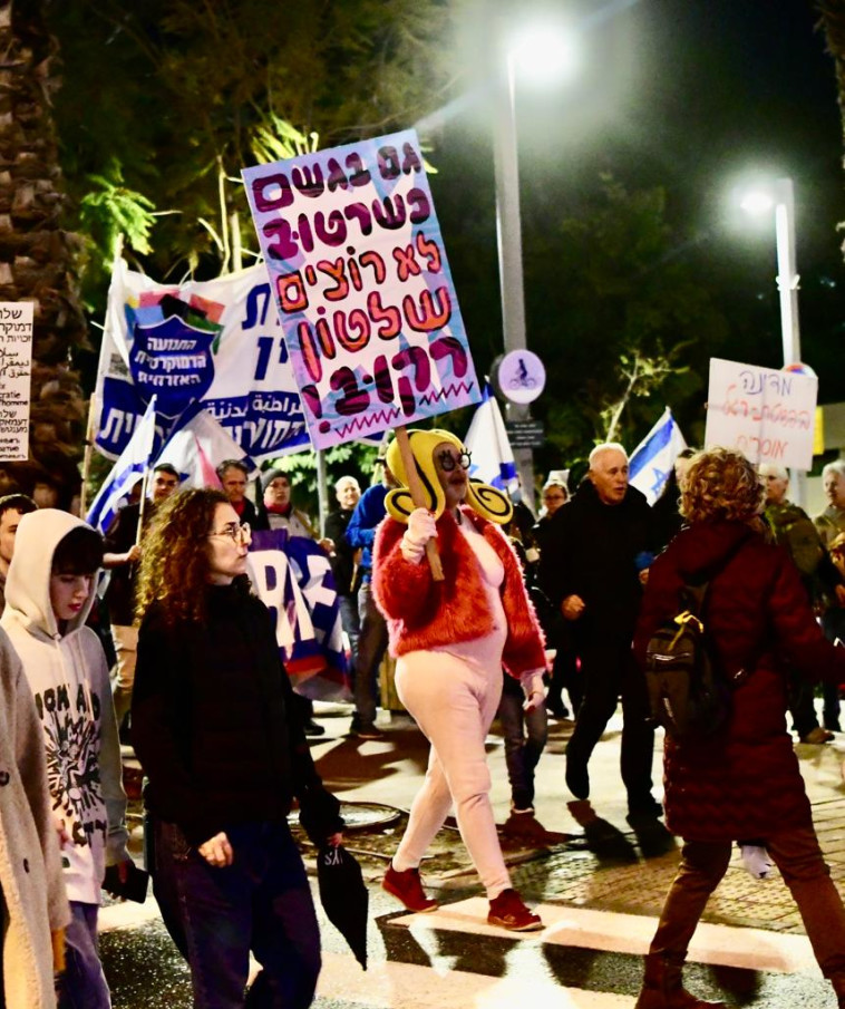 מפגינים נגד הרפורמה במערכת המשפט
