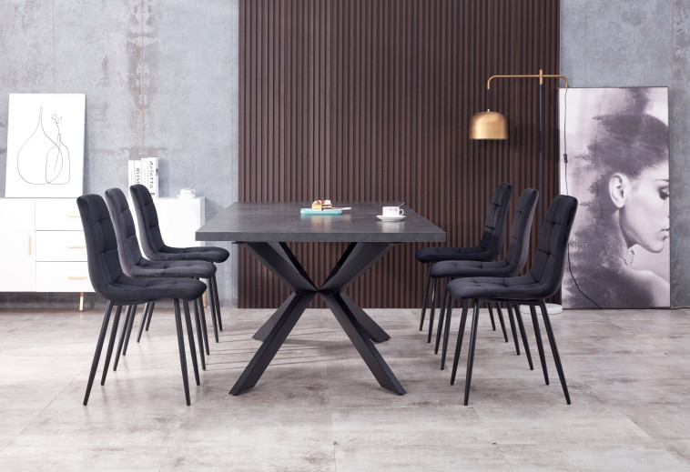 פינת אוכל מלבנית דמוי שיש