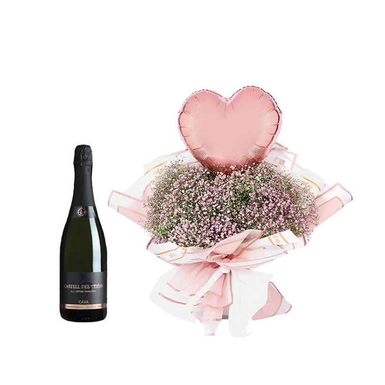 זר מעוצב pink love ב-358  זר פור