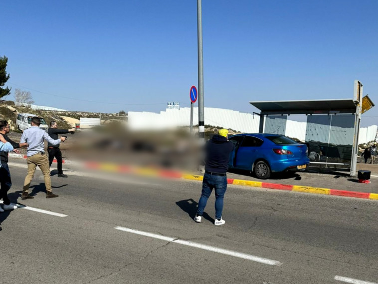 זירת פיגוע הדריסה בשכונת רמות בירושלים