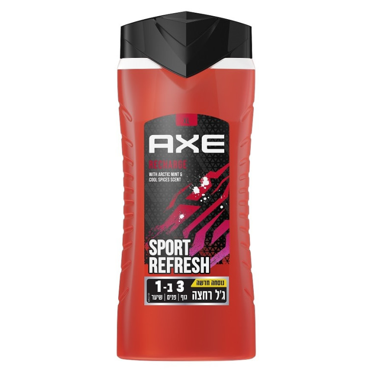 ג'ל רחצה לגבר AXE recharge sport refresh, אקס (צילום: סטודיו 0304)