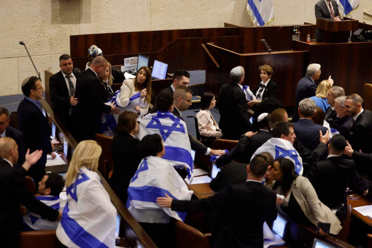 חברי האופוזיציה מתעטפים בדגלים