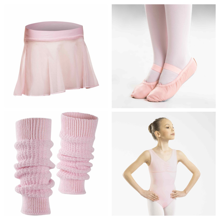 רקדנית בלט בגד גוף 85 שח, חצאית 28 שח, חותלות 24 שח, נעלי בלט 60 שח. 