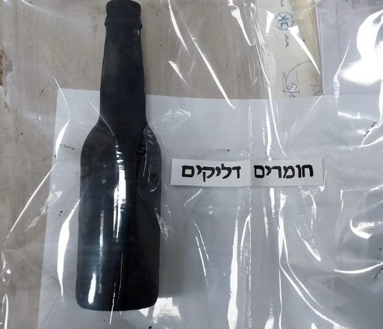 בקבוק תבערה ששימש את החשודים ממזרח ירושלים