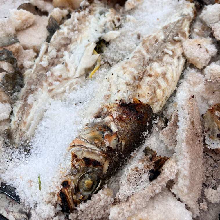 דג אפוי במלח