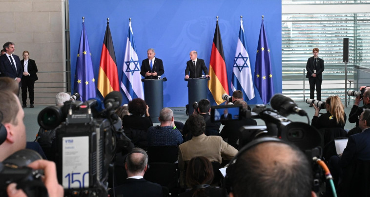 הצהרת בנימין נתניהו ואולף שולץ בגרמניה