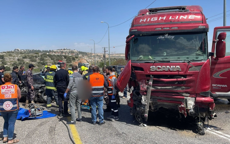 תאונת דרכים קטלנית ביהודה ושומרון (צילום: דוברות מד''א)