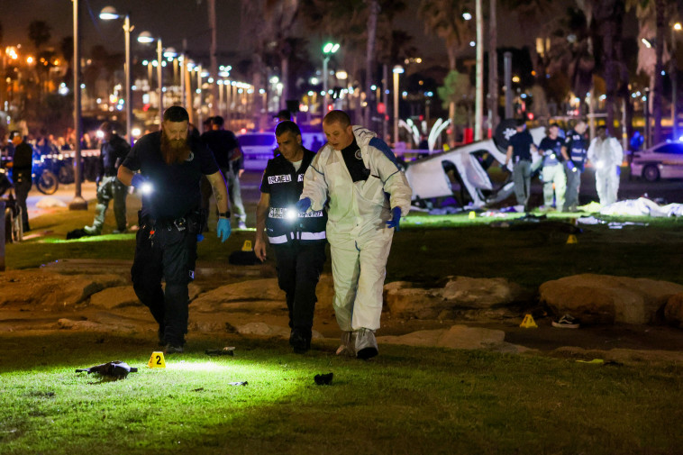 זירת הפיגוע בתל אביב