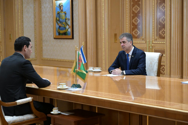 Eli Cohen, Sardar Berdimuhamedov (Photo: Shlomi Amsalem, Deputy Prime Minister, Ministry of Foreign Affairs)