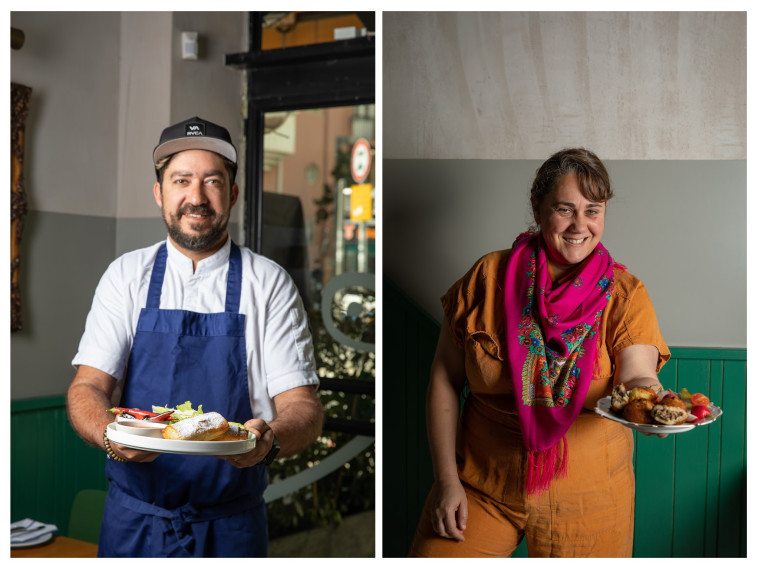 מימין דפי קרמר משמאל אסף גבאי. פסטיבל הבורקס