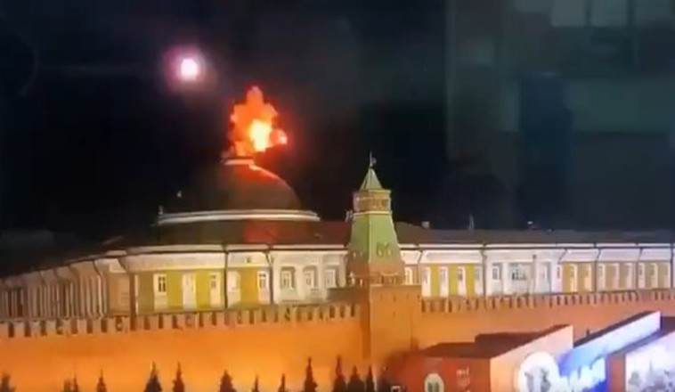 תיעוד מתוך מתקפת הכטב''מים האוקראינית על הקרמלין