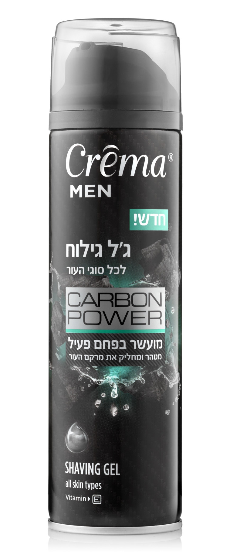 ג'ל גילוח עם נגזרת פחם Crema men, קרמה מן
