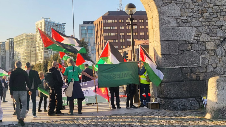 מחאה נגד ישראל בליברפול  (צילום: מוטי חלפון)