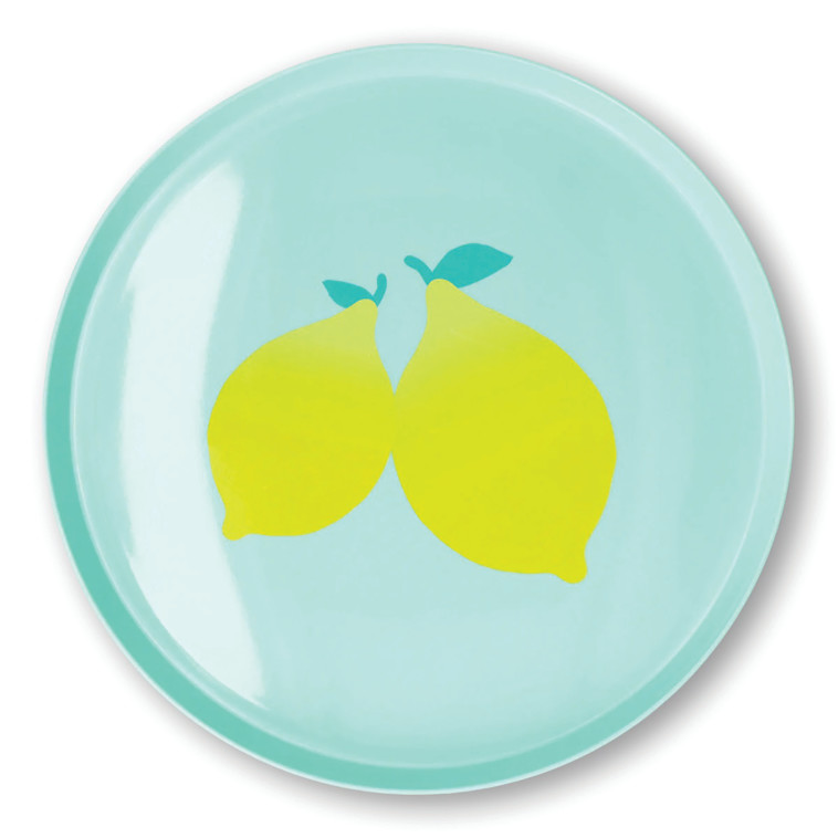 מגש עם איור לימונים 