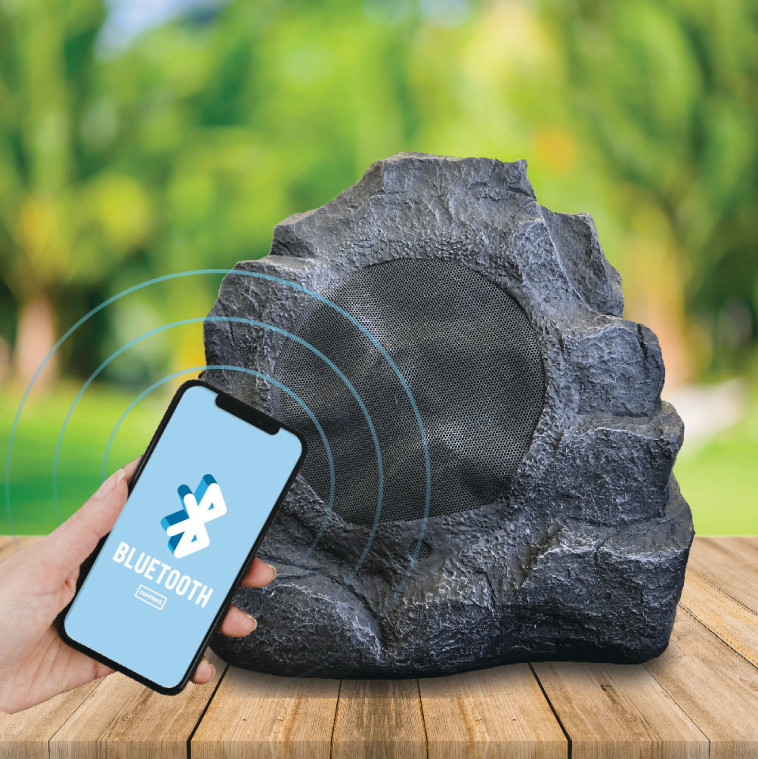 זוג רמקולי סלעים לגינה העמידים בכל מזג אוויר 