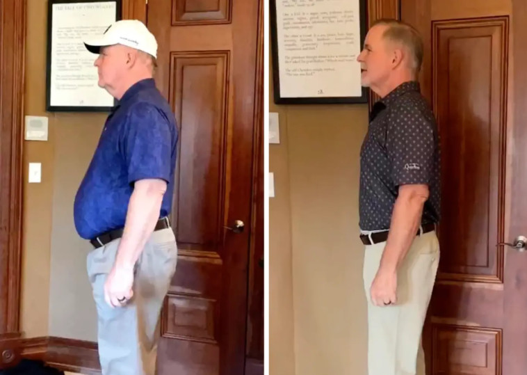 מגיניס, משמאל, בחודש פברואר ומימין, כעת