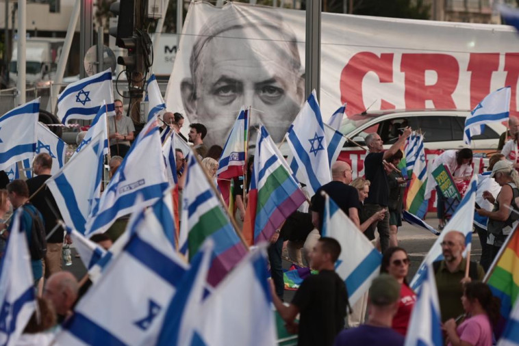הפגנה נגד הרפורמה בתל אביב, שבוע 22 (צילום: אבשלום ששוני)