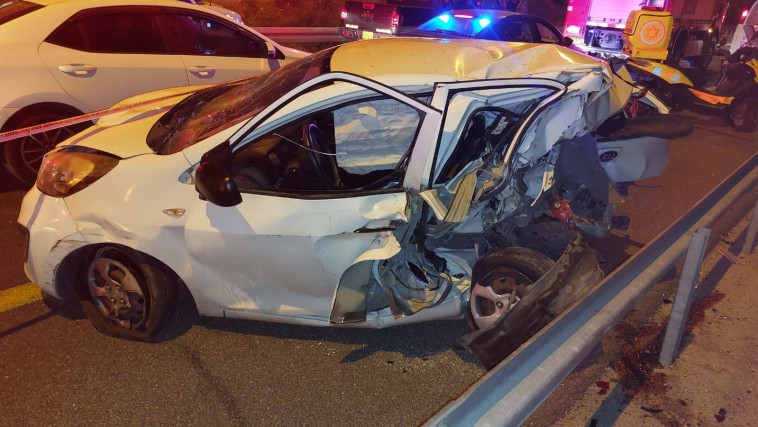 מזירת התאונה בכביש 1