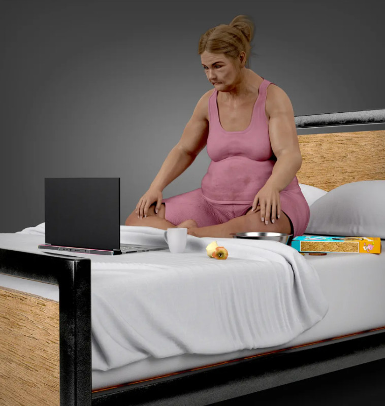 נפלה קורבן להשמנה, חרדה ודיכאון