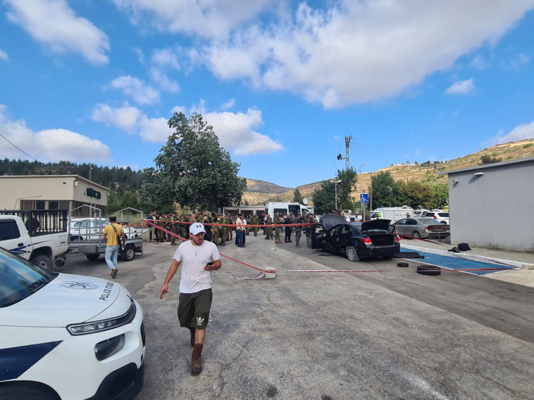 זירת הפיגוע בתחנת הדלק בעלי