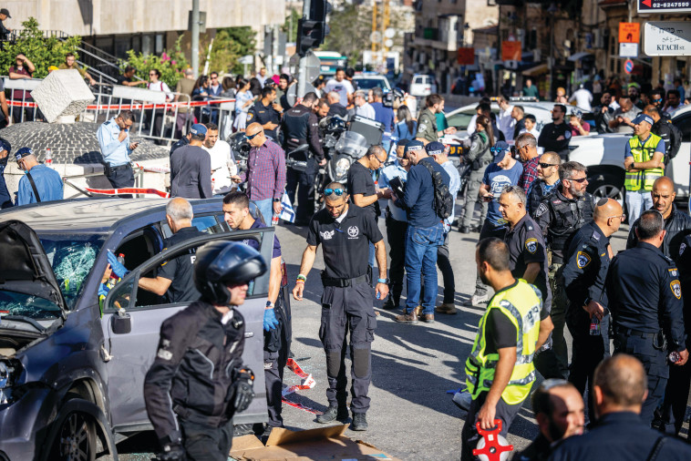 זירת פיגוע הדריסה במחנה יהודה 