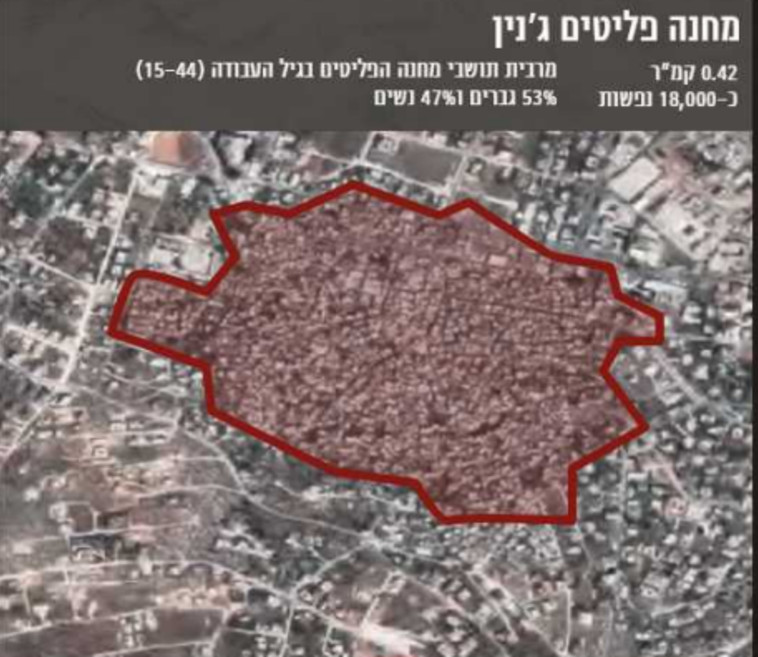 מפת מחנה הפליטים ג'נין