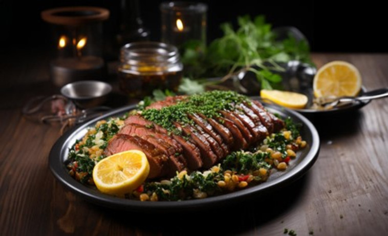 המטבח הים תיכוני - דוגמה מייצגת לחגיגה בריאה של טעמים, צבעים וקולניאריה משובחת (צילום: Mid Journey