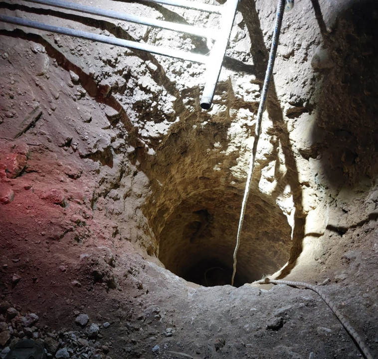 הפיר התת-קרקעי שהושמד על ידי לוחמי הימ''מ בג'נין (צילום: דובר צה''ל)