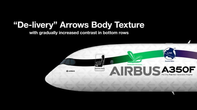 טקסטורת חצים של משלוח על כל המטוס