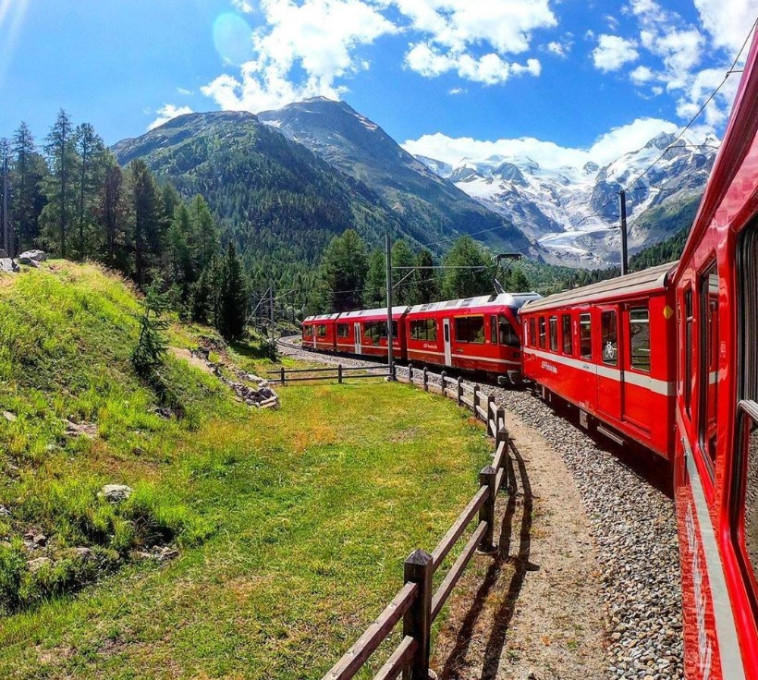רכבת הברנינה אקספרס, שוויץ (צילום: צילום מסך אינסטגרם)