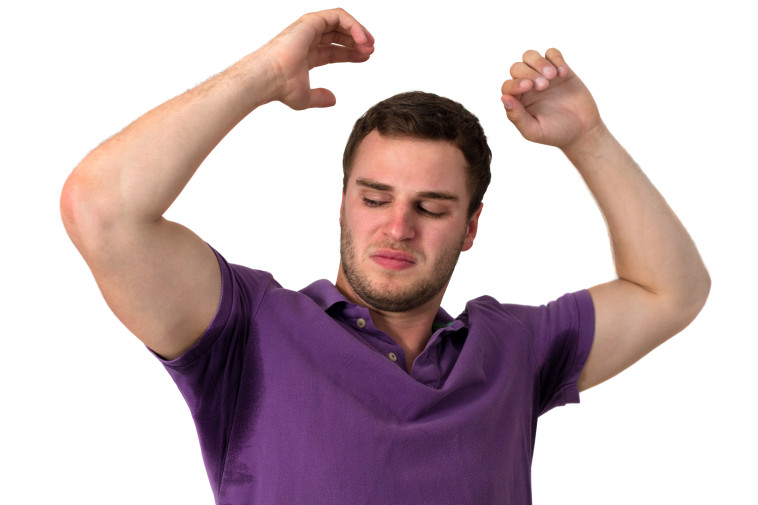 גבר מזיע, אילוסטרציה (צילום: אינגאימג')