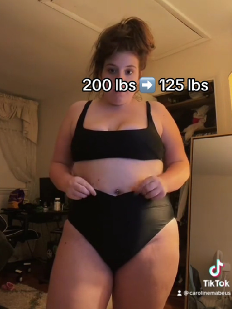 מבאוס בתחילת התהליך כששקלה 90 ק''ג